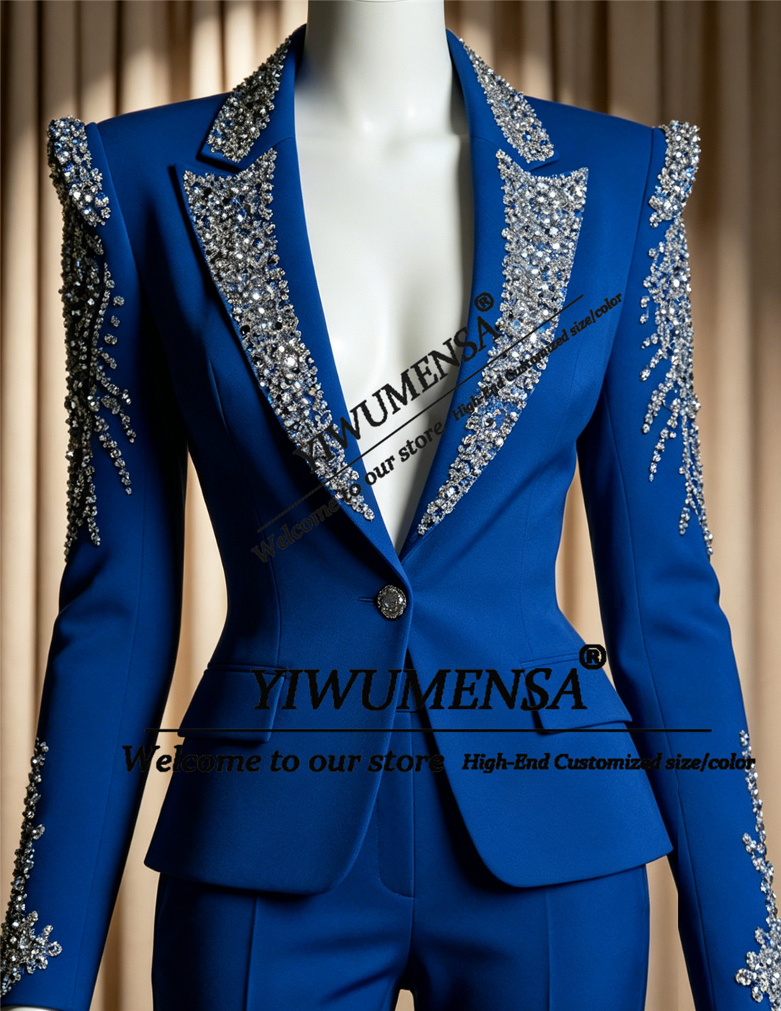 Double Breasted Blazer - Luxury Women Suits 2 Pieces Sets