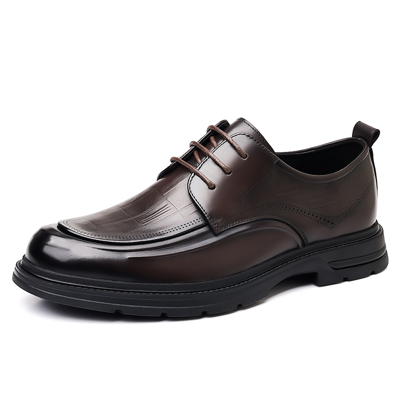 Formal Men Daily Wear Shoes - Men's Leather Slip-on Business Loafers, Thick