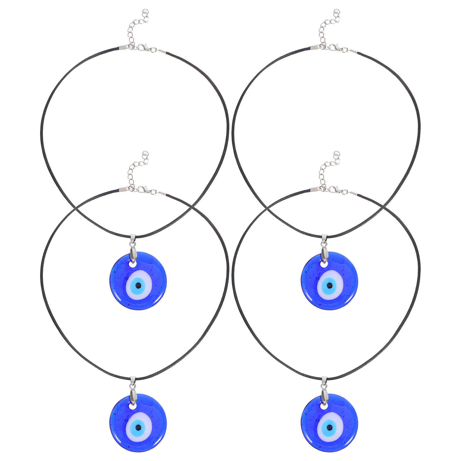 Men'S Formal Wear Jewelry - 4Pcs Evil Eye Necklace Blue Eye