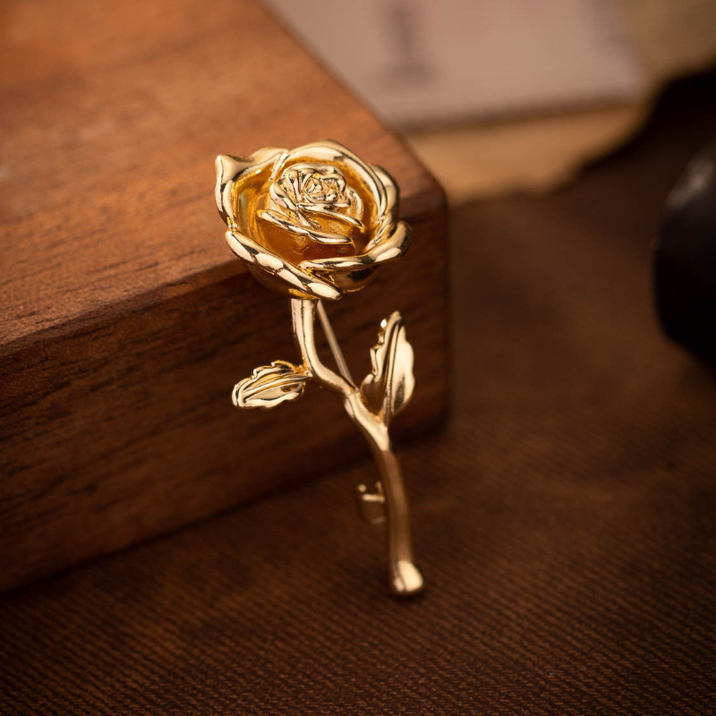 Men'S Formal Wear Jewelry - Luxury High End Gold Tone Rose