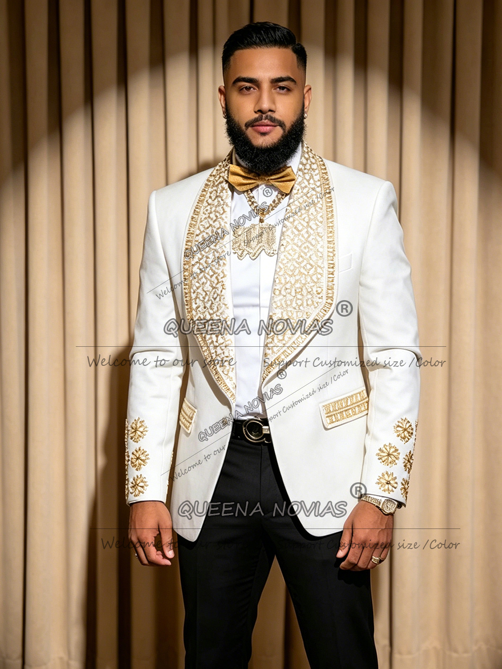 Men'S Formal Wear Jewelry - Exclusive Wedding Tuxedo For Man Gold