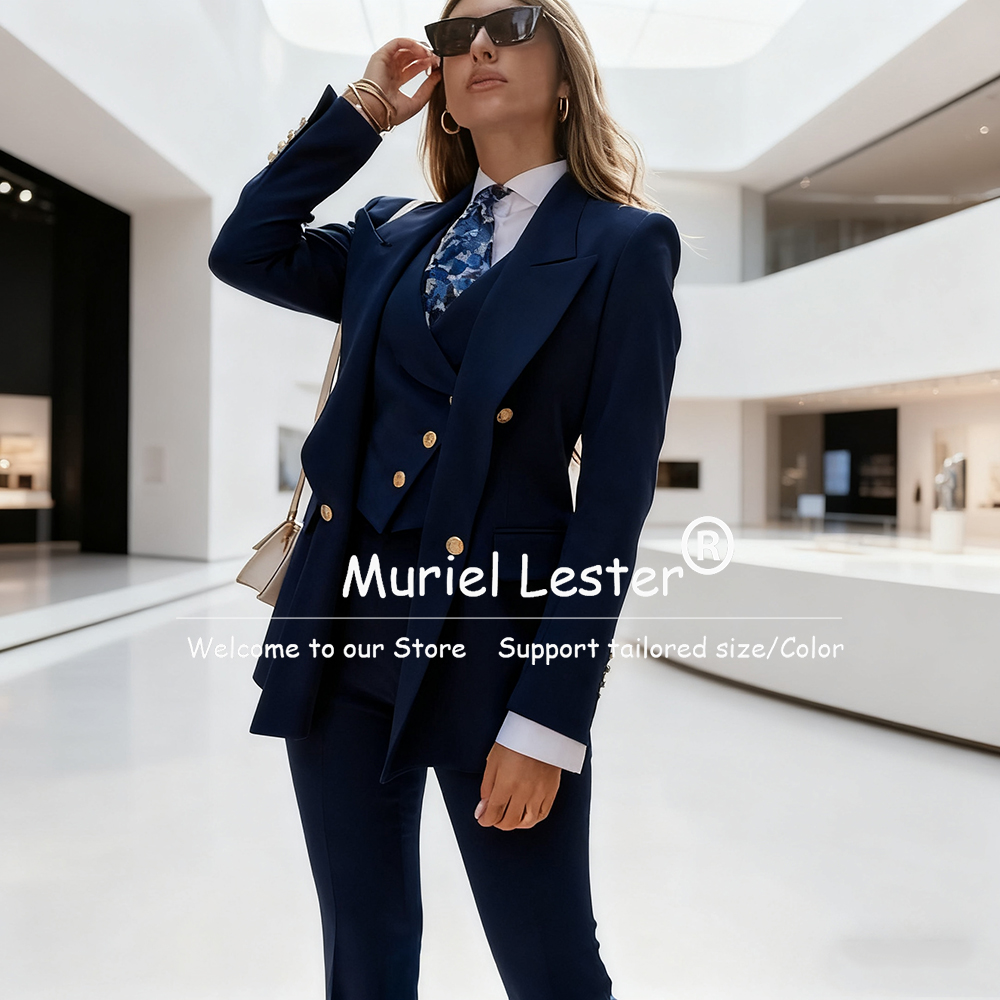 Elegant Blue Women's Suits Dou - Double Breasted Blazer recensie en prijs