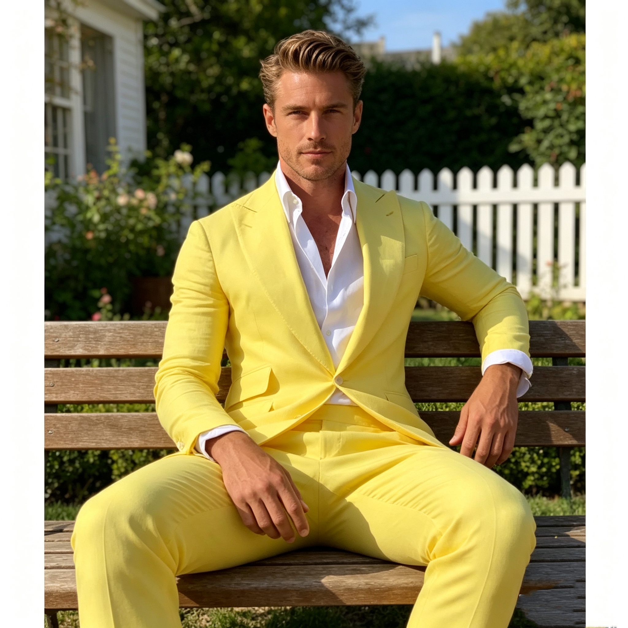 Slim Fit Yellow Men's 2-Piece  - Men'S Formal Wear For A Wedding recensie en prijs