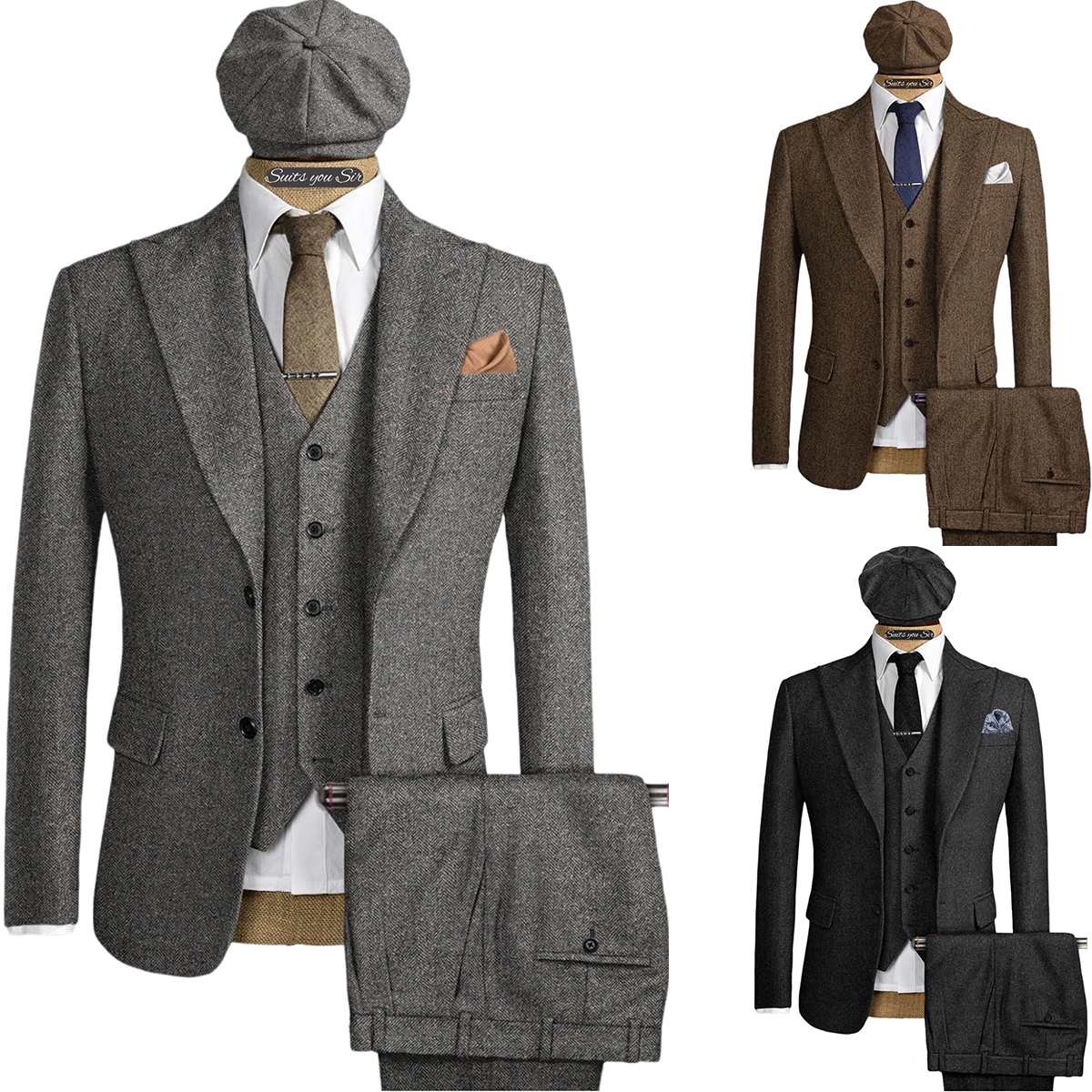 Mens Herringbone Suits 3 Piece - Men'S Formal Wear No Suit recensie en prijs