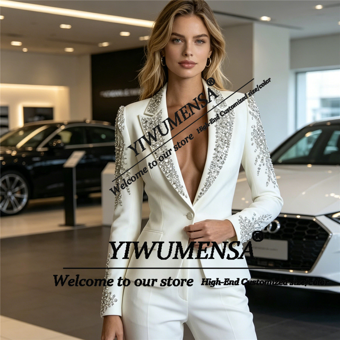 Luxury Women Suits 2 Pieces Se - Double Breasted Blazer recensie en prijs