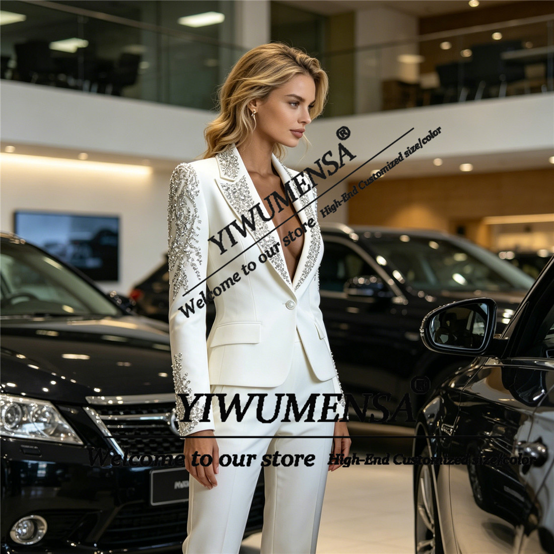 Luxury Women Suits 2 Pieces Se - Double Breasted Blazer recensie en prijs
