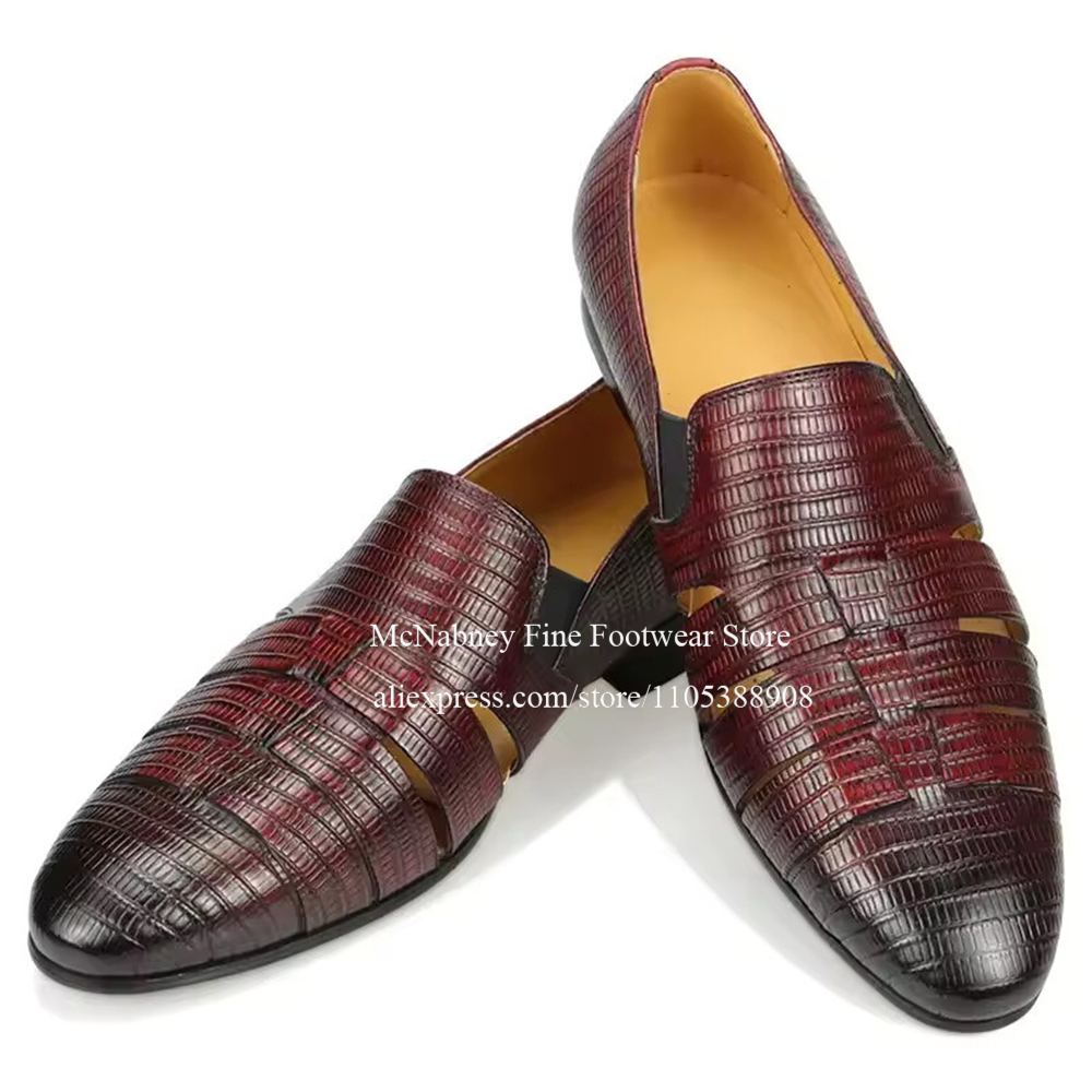 Breathable Cutout Burgundy Bla - Formal Men Daily Wear Shoes recensie en prijs