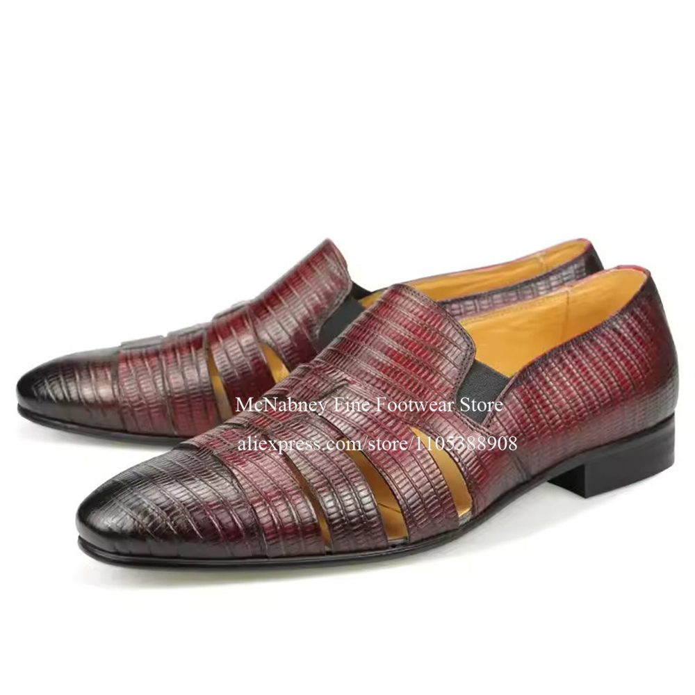 Breathable Cutout Burgundy Bla - Formal Men Daily Wear Shoes recensie en prijs