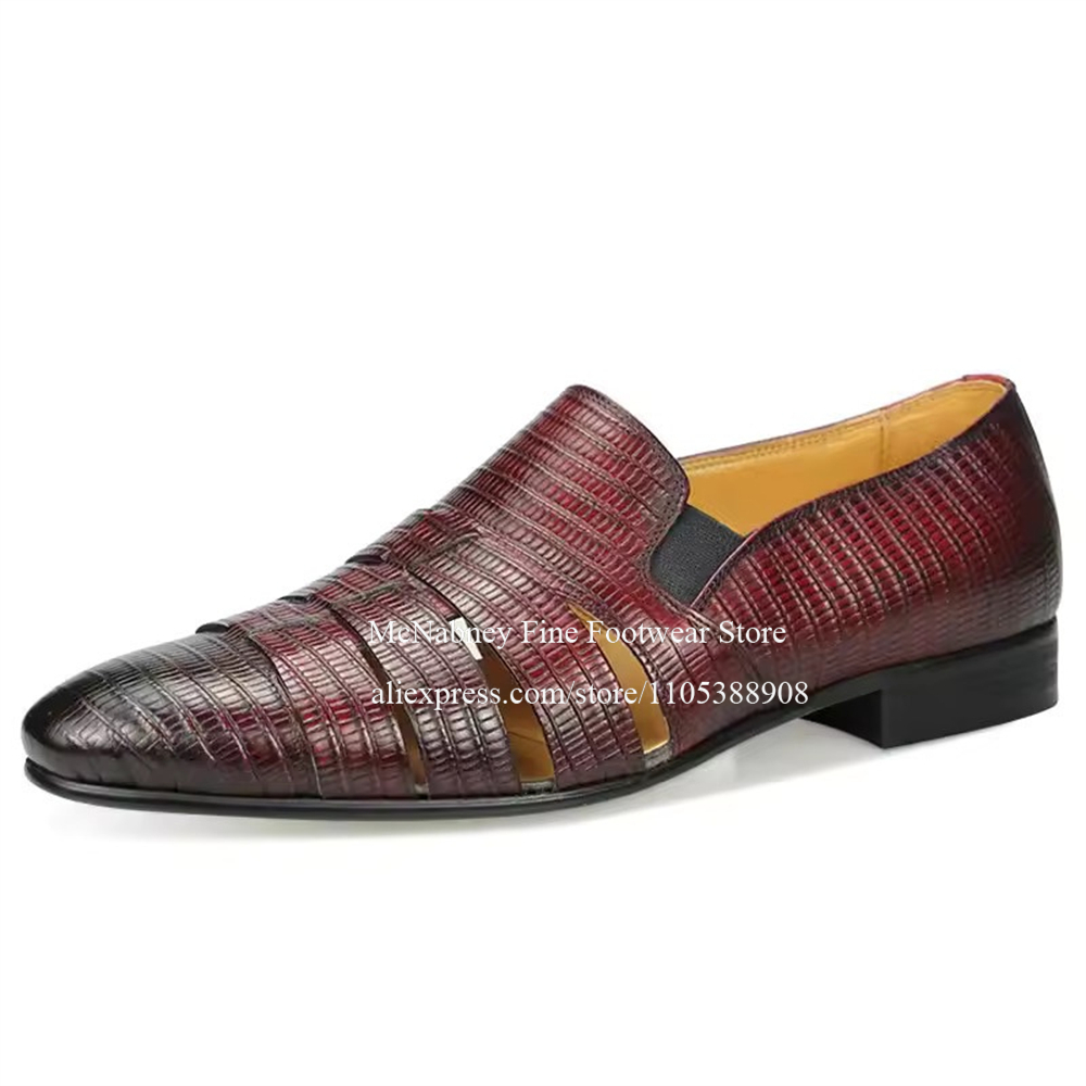 Breathable Cutout Burgundy Bla - Formal Men Daily Wear Shoes recensie en prijs