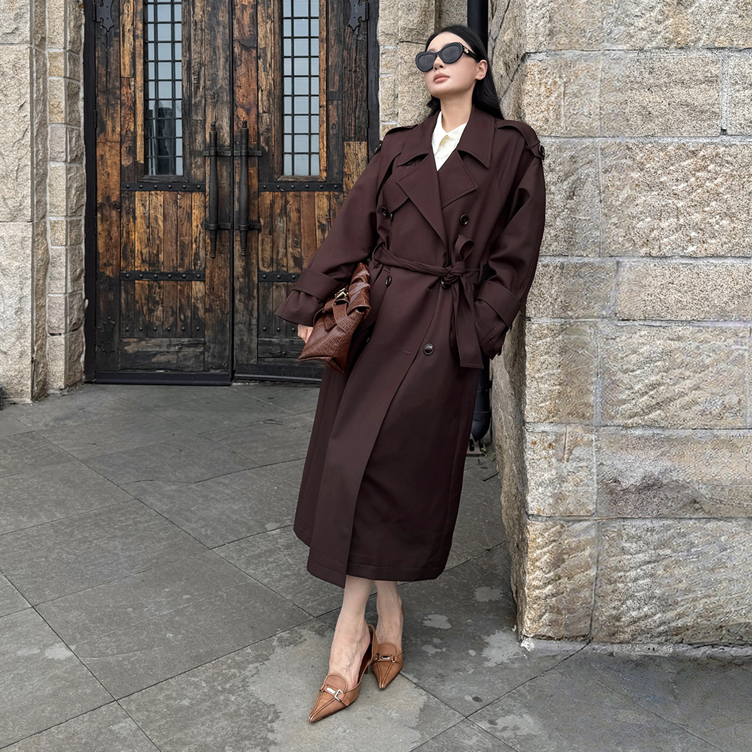 Allingentle Khaki Women Long B - Double Breasted Blazer recensie en prijs