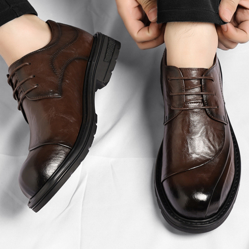 Brown Burnished Genuine Leathe - Men Formal Wear Office recensie en prijs