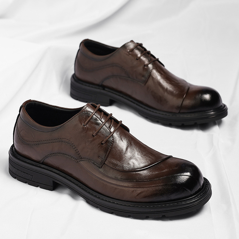 Brown Burnished Genuine Leathe - Men Formal Wear Office recensie en prijs