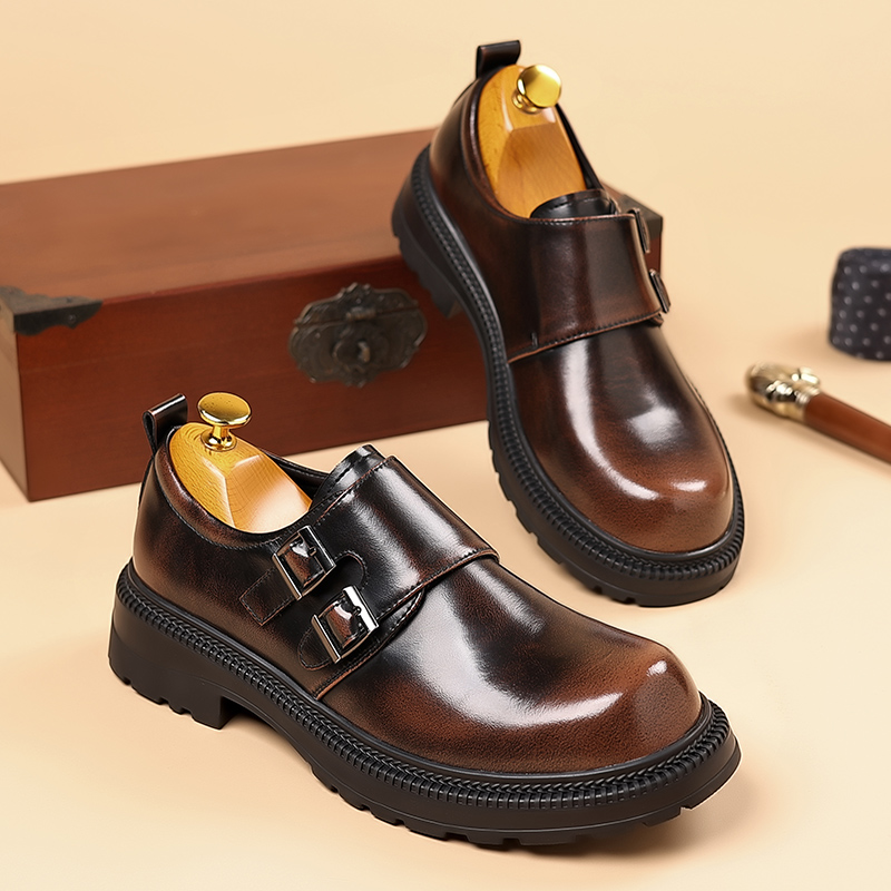 Retro Brown Men's Leather Casu - High End Men'S Formal Wear recensie en prijs