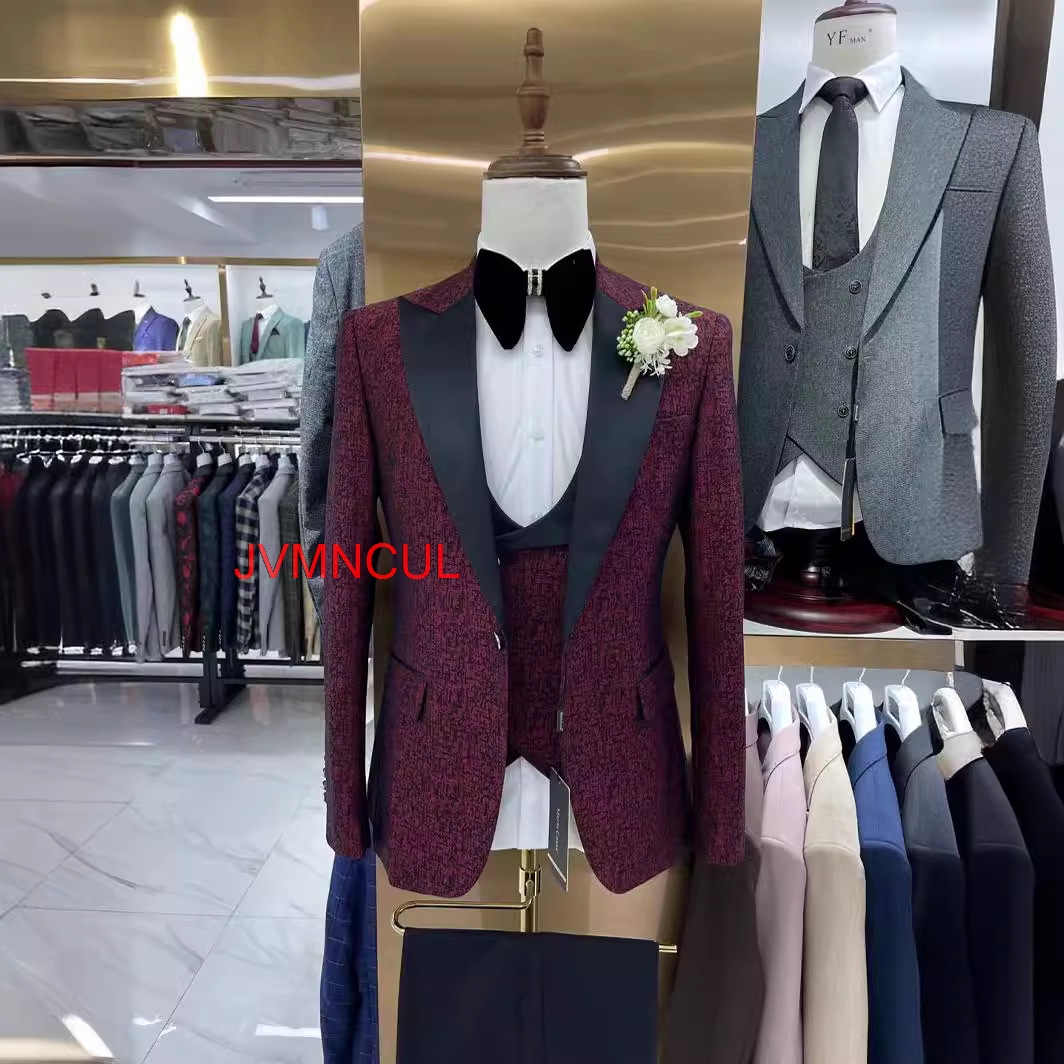 Men's Jacquard 3 Piece Suit Sl - Men'S Formal Wear For Reception recensie en prijs