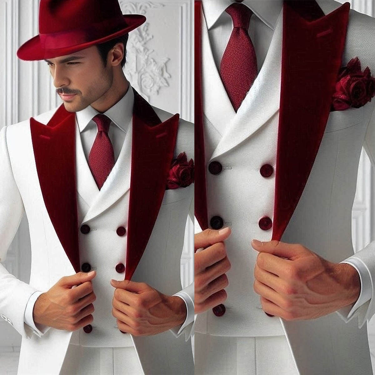 Formal Man Tuxedos Velvet 3 Pc - Men'S Formal Wear For Graduation recensie en prijs