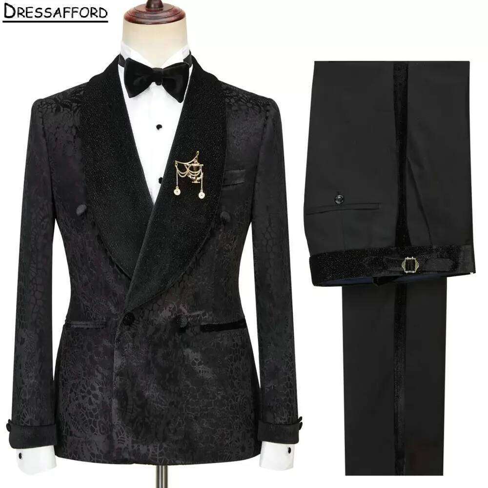 Black Formal Jacquard Men Busi - Men'S Formal Wear No Suit recensie en prijs