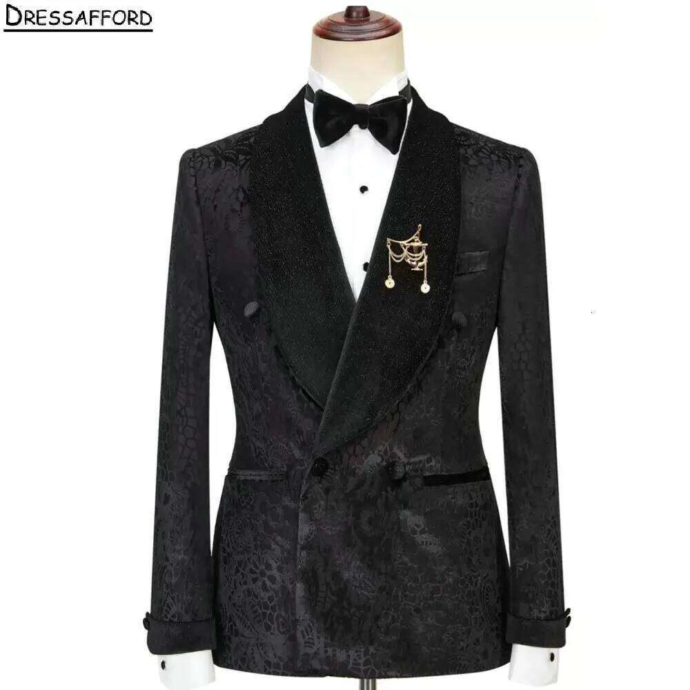 Black Formal Jacquard Men Busi - Men'S Formal Wear No Suit recensie en prijs