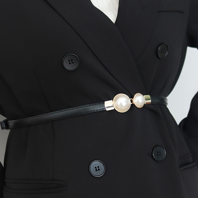 Elegant Vintage Pearl Waist Ch - Formal Belt Leather Thin recensie en prijs