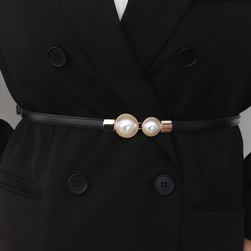 Elegant Vintage Pearl Waist Ch - Formal Belt Leather Thin recensie en prijs