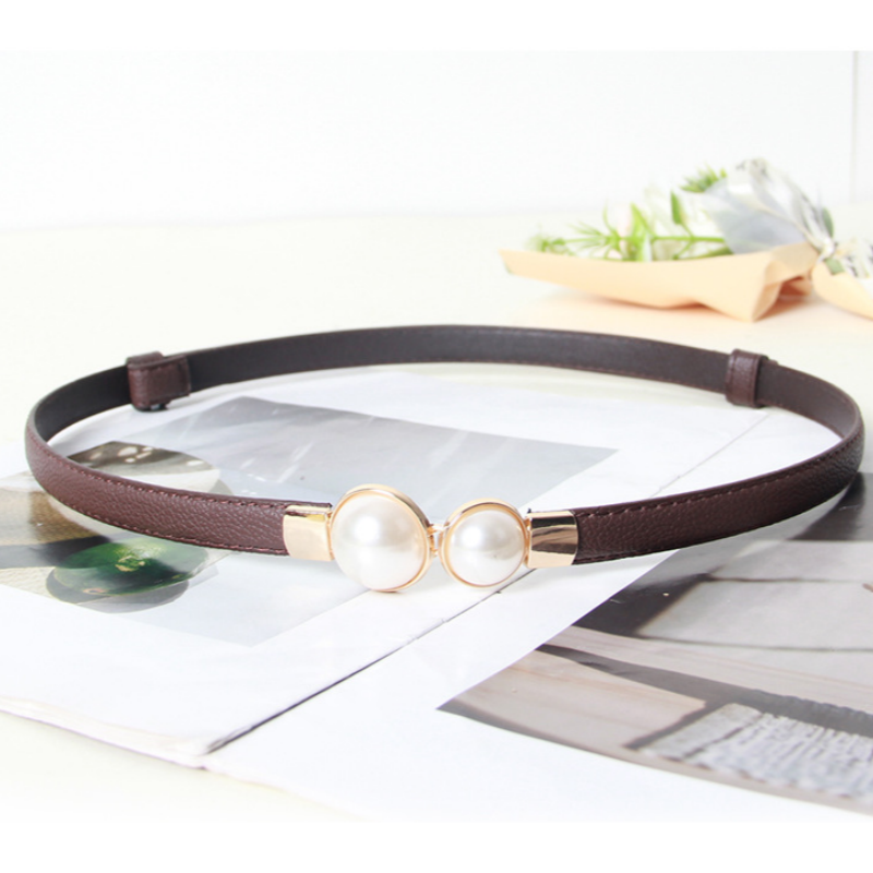 Elegant Vintage Pearl Waist Ch - Formal Belt Leather Thin recensie en prijs