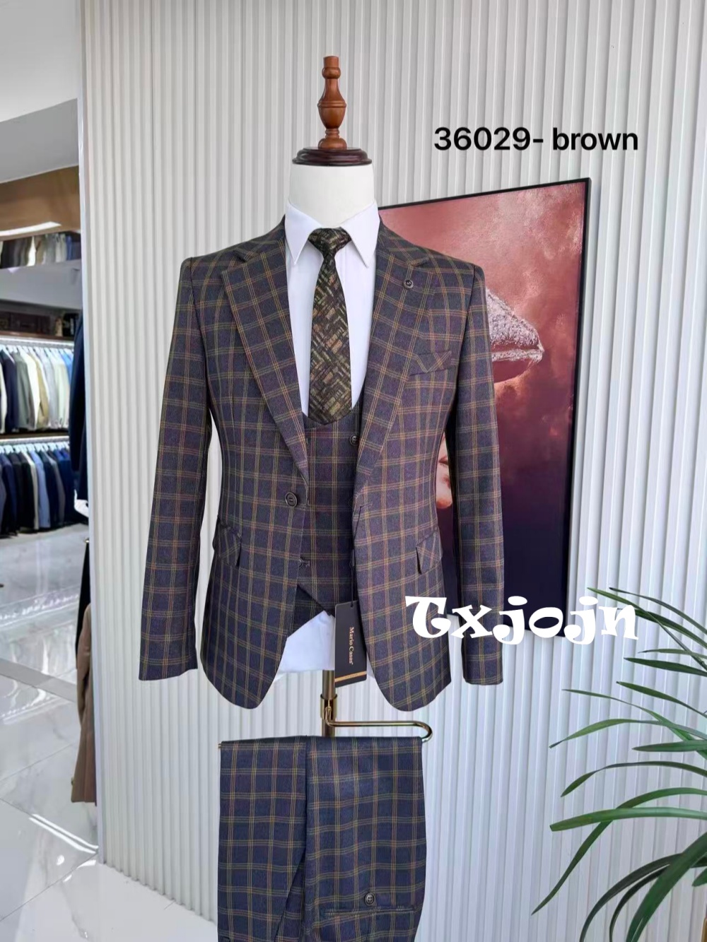 Plaid Men's Handsome Suit Set  - Men Formal Wear Sale recensie en prijs
