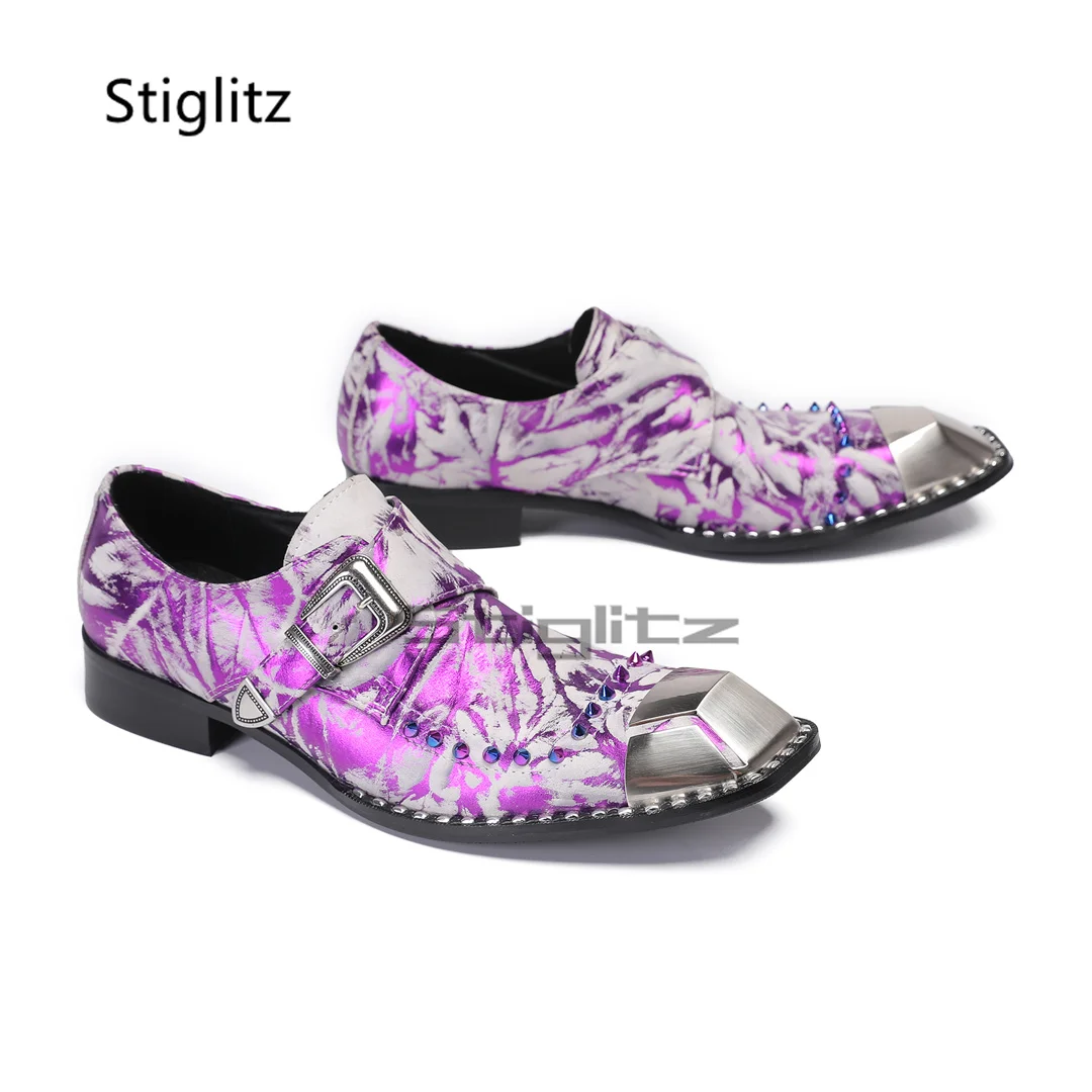 Purple Prints Genuine Leather  - Men Formal Party Wear Dress recensie en prijs