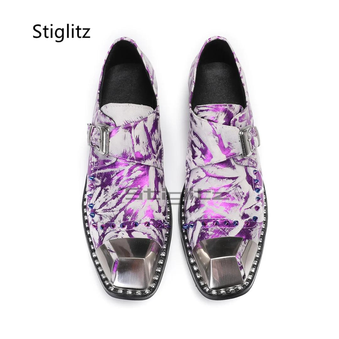 Purple Prints Genuine Leather  - Men Formal Party Wear Dress recensie en prijs