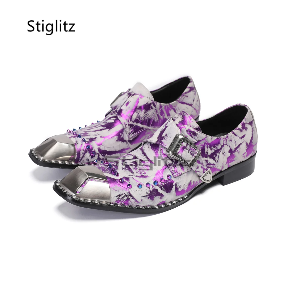 Purple Prints Genuine Leather  - Men Formal Party Wear Dress recensie en prijs