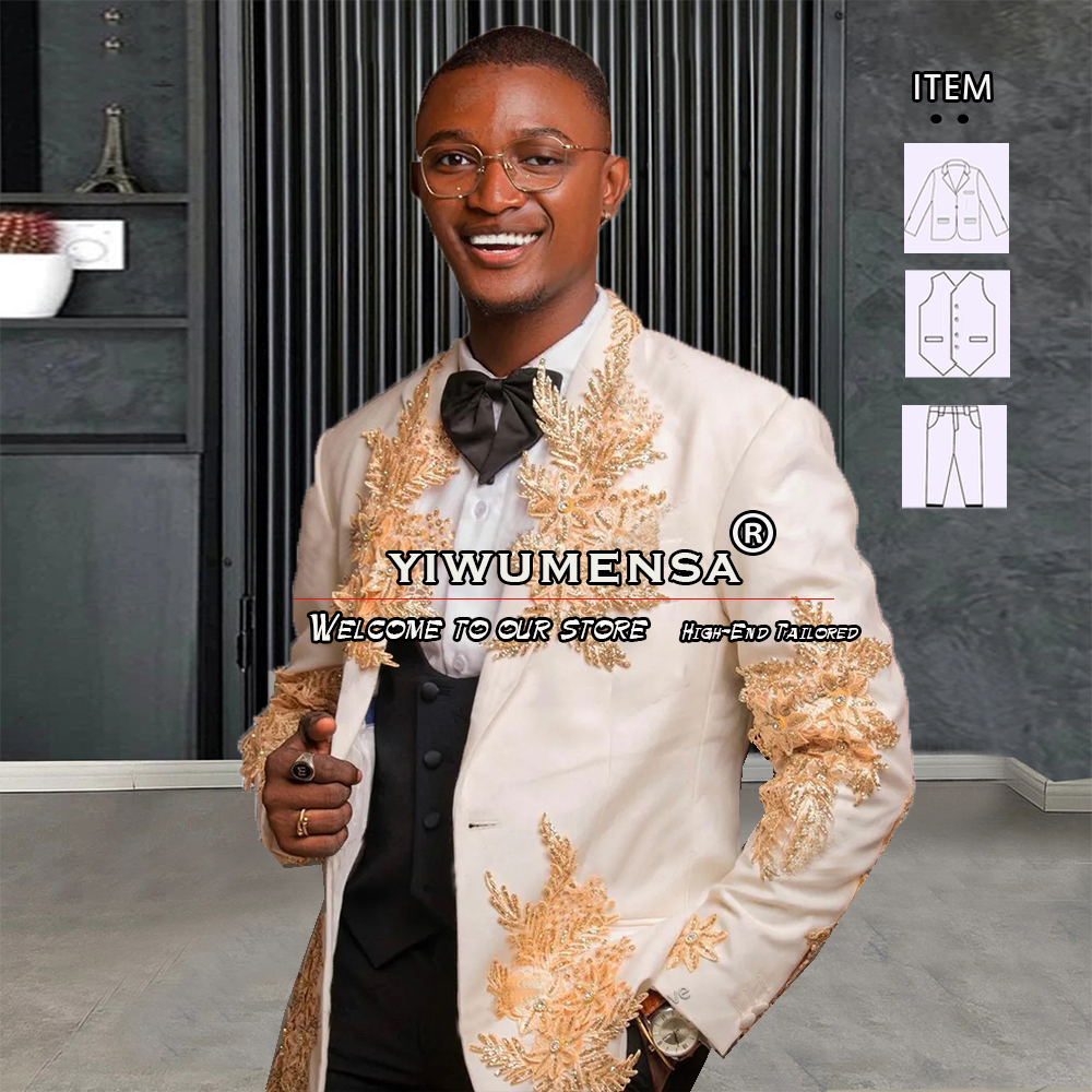 Customized 3 Pieces Suits Men  - Men Formal Party Wear Dress recensie en prijs